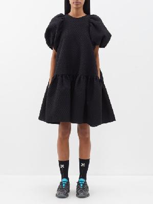 Cecilie Bahnsen - Alexa Blossom-matelassé Mini Dress - Womens - Black - 10 UK