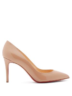 Christian Louboutin - Pigalle 85 Patent-leather Pumps - Womens - Nude - 34 EU/IT
