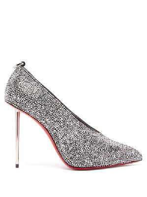 Christian Louboutin - Et Pic Et 100 High-cut Crystal And Leather Pumps - Womens - Crystal - 35 EU/IT