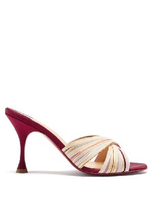Christian Louboutin - Nicol 85 Striped Silk-satin Sandals - Womens - Multi - 34.5 EU/IT