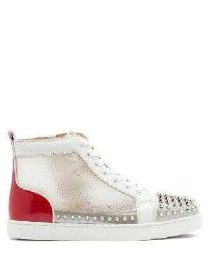 Christian Louboutin - Donna Studded Leather And Mesh High-top Trainers - Womens - White Multi - 34.5 EU/IT
