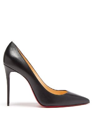 Christian Louboutin - Kate 100 Point-toe Leather Pumps - Womens - Black - 35.5 EU/IT