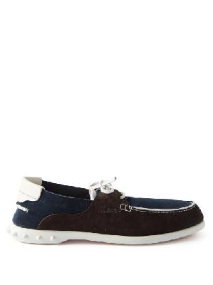Christian Louboutin - Geromoc Suede Loafers - Mens - Navy - 39 EU
