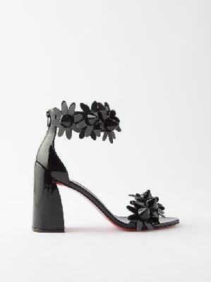 Christian Louboutin - Daisy Spikes 85 Patent-leather Sandals - Womens - Black - 36 EU/IT