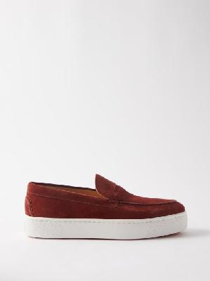 Christian Louboutin - Paquebot Suede Slip-on Trainers - Mens - Brown - 39.5 EU