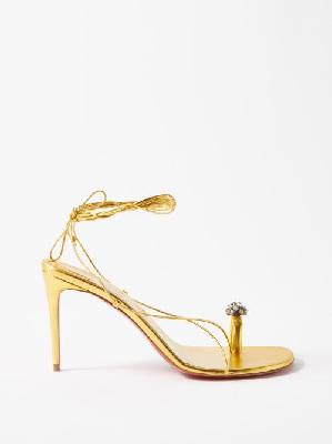 Christian Louboutin - Just Un Fil 85 Strap Sandals - Womens - Gold - 35 EU/IT