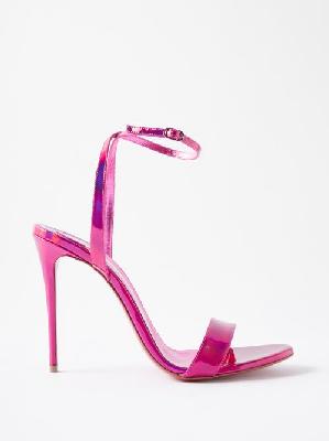 Christian Louboutin - Loubigirl 100 Iridescent Patent-leather Sandals - Womens - Pink - 36 EU/IT