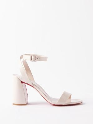 Christian Louboutin - Miss Sabina 85 Patent-leather Sandals - Womens - Light Pink - 35 EU/IT