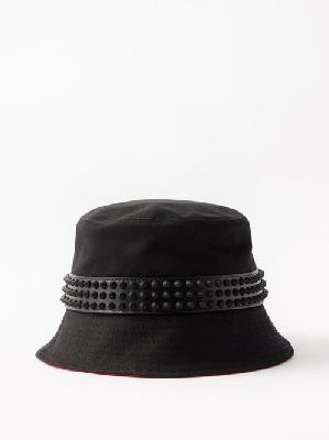 Christian Louboutin - Bobino Spike-embellished Canvas Bucket Hat - Mens - Black - M