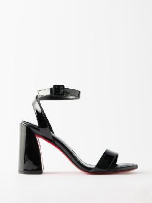 Christian Louboutin - Miss Sabina 85 Patent-leather Sandals - Womens - Black - 36 EU/IT