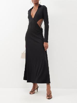 Christopher Esber - Fran Cutout Ribbed-knit Dress - Womens - Black - 12 UK