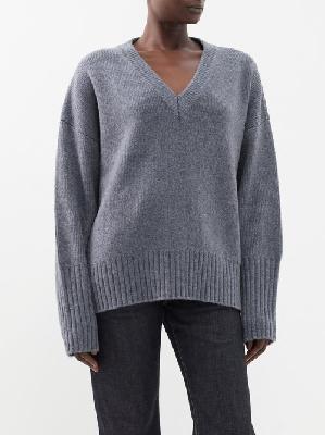 Citizens Of Humanity - Ana V-neck Wool-blend Sweater - Womens - Mid Grey - XS/S