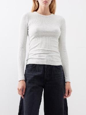 Citizens Of Humanity - Adeline Ribbed Lyocell-blend Jersey Top - Womens - Heather Grey - M