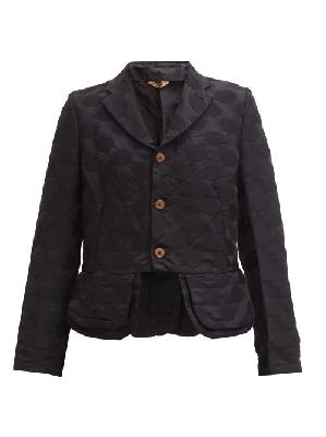 Comme Des Garçons Comme Des Garçons - Single-breasted Polka-dot Jacquard Suit Jacket - Womens - Black