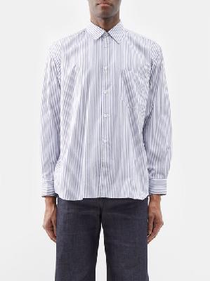 Comme Des Garçons Shirt - Point-collar Striped Cotton-poplin Shirt - Mens - Blue Stripe - L