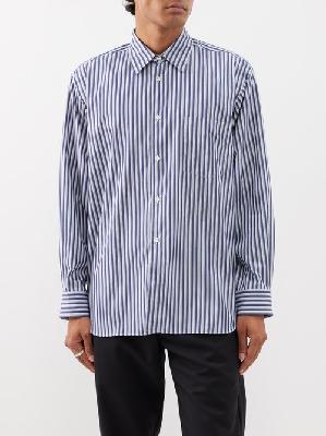 Comme Des Garçons Shirt - Forever Striped Cotton-poplin Shirt - Mens - White Blue - L