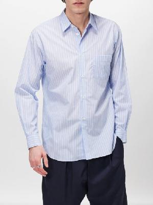 Comme Des Garçons Shirt - Forever Striped Cotton-poplin Shirt - Mens - Blue Stripe - L