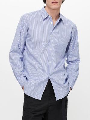Comme Des Garçons Shirt - Forever Striped Cotton-poplin Shirt - Mens - Blue Stripe - S