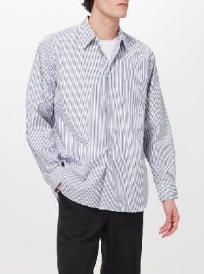 Comme Des Garçons Shirt - Forever Striped Cotton-poplin Shirt - Mens - Blue Stripe - M