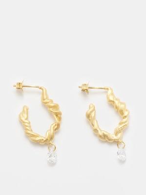 Completedworks - Twisted Crystal-drop 18kt Gold-vermeil Earrings - Womens - Gold Multi - ONE SIZE