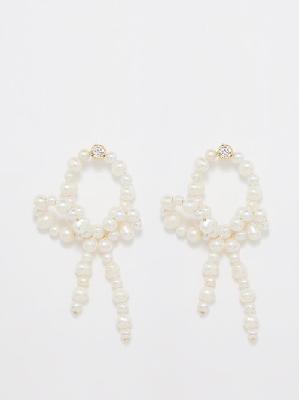 Completedworks - Knot Pearl & 14kt Gold-vermeil Earrings - Womens - Pearl - ONE SIZE