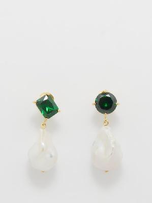 Completedworks - Pearl & Crystal 14kt Gold-vermeil Earrings - Womens - White Multi - ONE SIZE