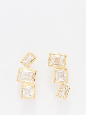 Completedworks - Square Cubic Zirconia & 18kt Gold-vermeil Earrings - Womens - Gold Multi - ONE SIZE
