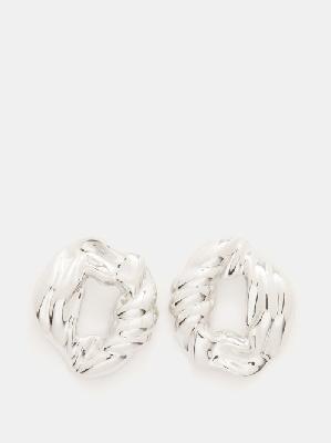 Completedworks - Rounded Rhodium-plated Earrings - Womens - Silver - ONE SIZE