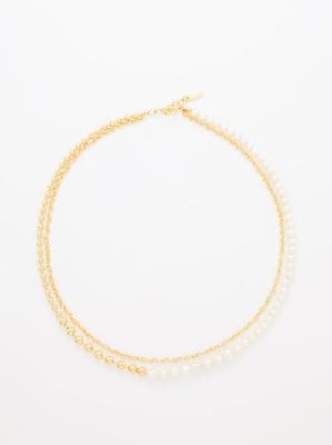 Completedworks - Double Chain Pearl & 18kt Gold-vermeil Necklace - Womens - Gold Multi - ONE SIZE