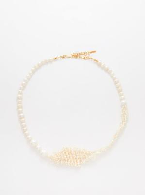 Completedworks - Freshwater Pearl 18kt Gold-vermeil Necklace - Womens - White Multi - ONE SIZE