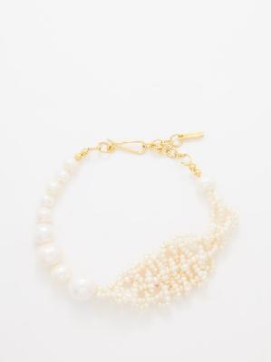 Completedworks - Cluster Pearl & 18kt Gold-vermeil Bracelet - Womens - White Multi - ONE SIZE