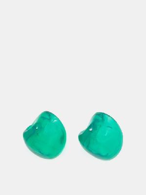 Completedworks - Resin Large 18kt Gold-vermeil Earrings - Womens - Green - ONE SIZE