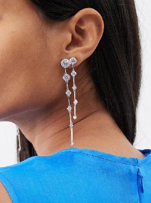 Completedworks - Graduated Crystal & Rhodium-plated Drop Earrings - Womens - Silver Multi - ONE SIZE