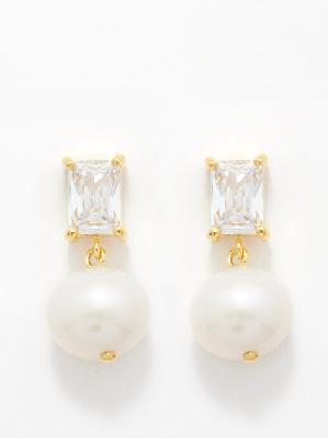 Completedworks - Pearl & Cubic Zirconia 18kt Gold-vermeil Earrings - Womens - Pearl - ONE SIZE