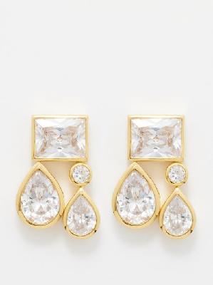 Completedworks - Shape Cubic Zirconia & 18kt Gold-vermeil Earrings - Womens - Crystal - ONE SIZE