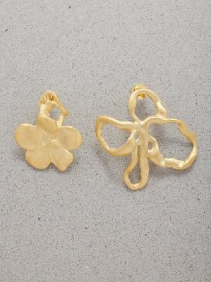 Completedworks - Mismatched Flower 18kt Gold-vermeil Earrings - Womens - Gold - ONE SIZE