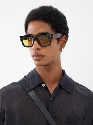 Cutler And Gross - 1402 D-frame Acetate Sunglasses - Mens - Black Yellow