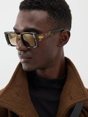 Cutler And Gross - 1369 Square Acetate Sunglasses - Mens - Black Yellow - ONE SIZE