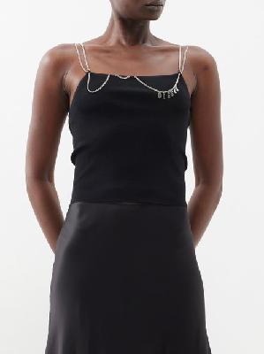 Diesel - M-heily Chain-logo Knitted Cami Top - Womens - Black - L