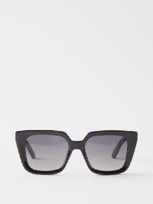 Dior - Diormidnight S1i Square Acetate Sunglasses - Womens - Black Grey - ONE SIZE