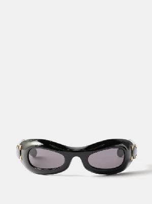 Dior - Lady 95.22 R1i Thick Cat-eye Acetate Sunglasses - Womens - Black Grey - ONE SIZE