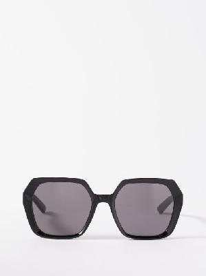Dior - Diormidnight S2f Hexagon Acetate Sunglasses - Womens - Black Grey - ONE SIZE