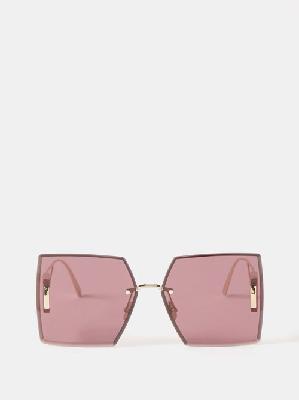 Dior - 30montaigne S7u Oversized Square Sunglasses - Womens - Burgundy Gold - ONE SIZE