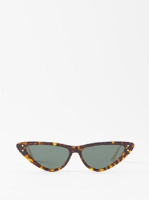 Dior - Missdior B4u Triangle Cat-eye Acetate Sunglasses - Womens - Green Brown - ONE SIZE