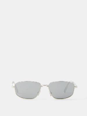 Dior - Dior90 A1u Aviator Metal Sunglasses - Mens - Silver - ONE SIZE