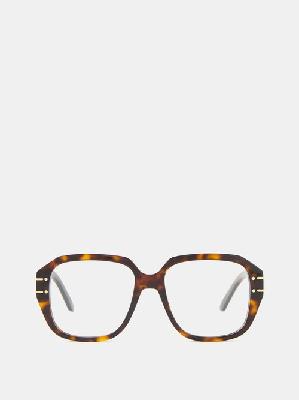 Dior - Diorsignatureo S3i Square Acetate Glasses - Womens - Black Brown Multi - ONE SIZE
