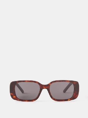 Dior - Wildior S2u Rectangular Acetate Sunglasses - Womens - Black Brown Multi - ONE SIZE
