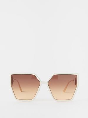 Dior - 30montaigne Bu Oversized Acetate Sunglasses - Womens - Ivory - ONE SIZE