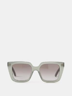 Dior - Diormidnight S1i Oversized Acetate Sunglasses - Womens - Green Grey - ONE SIZE