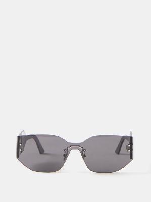Dior - Diorclub M6u Shield-lens Oval Sunglasses - Womens - Black Grey - ONE SIZE